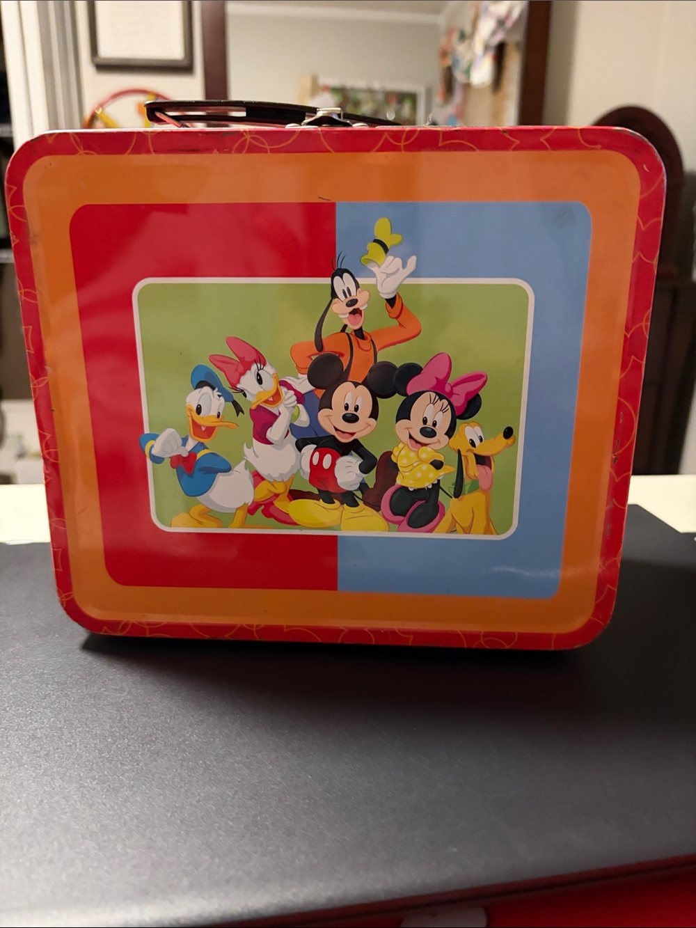 Disney Character Metal Lunchbox in Red, Orange, Blue